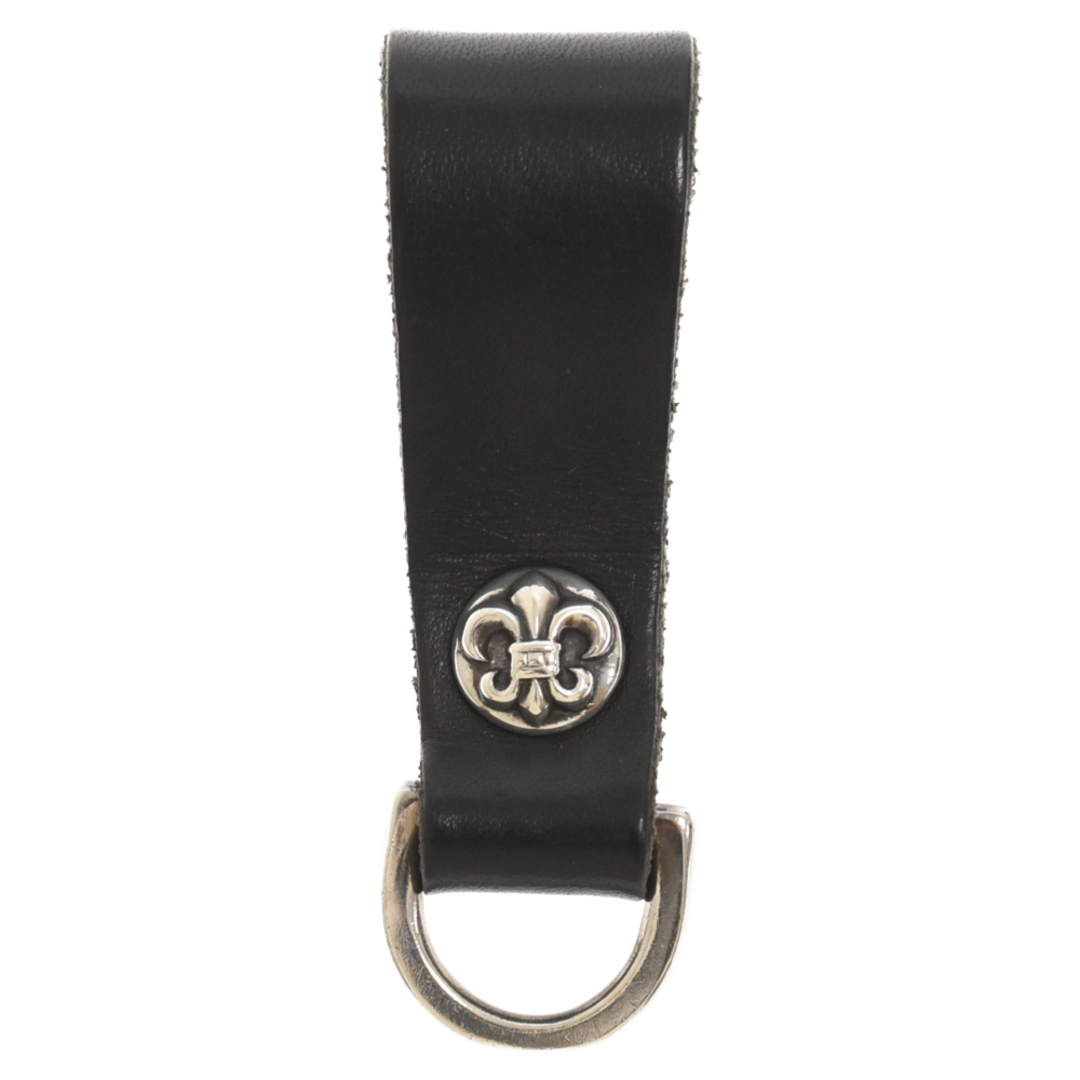 Chrome Hearts(クロムハーツ)のCHROME HEARTS クロムハーツ BELT LOOP フレア ボタン レザーベルトループ ブラック/シルバー ※国内ギャラ付き メンズのアクセサリー(その他)の商品写真