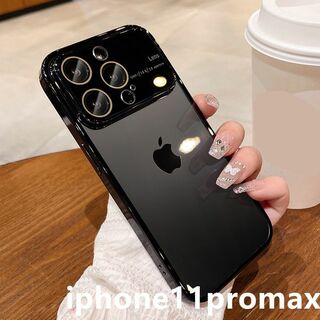 iphone11promaxケース  TPU  お洒落 軽量   ブラック３(iPhoneケース)