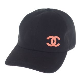 CHANEL - 【中古】【SAランク】CHANEL シャネル ココマークキャップ 帽子 AA9254 B13356 94305 コットン ブラック シルバー金具 レディース 【ISEYA】