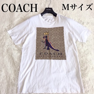 コーチ(COACH)の美品 COACH×BASQUIAT シグネチャー Tシャツ ダイナソー バスキア(Tシャツ/カットソー(半袖/袖なし))