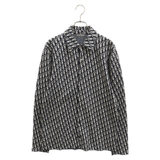 DIOR ディオール 20SS オブリーク総柄 ニット 長袖ボタンシャツ 023M550AT099 グレー