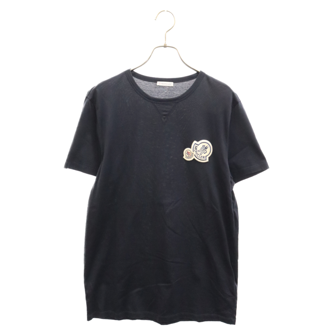 MONCLER(モンクレール)のMONCLER モンクレール MAGLIA T-SHIRT フロントロゴ刺繍 クルーネック半袖Tシャツ E20918032500 ネイビー メンズのトップス(Tシャツ/カットソー(半袖/袖なし))の商品写真