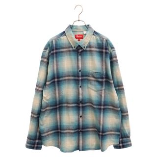 シュプリーム(Supreme)のSUPREME シュプリーム 23SS Shadow Plaid Flannel Shirt シャドー プラッド フランネル チェック ボタンダウン 長袖シャツ ブルー(シャツ)