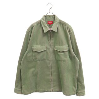 シュプリーム(Supreme)のSUPREME シュプリーム 23SS 2-Tone Corduroy Zip Up Shirt 2トーン コーデュロイ ジップアップ 長袖シャツ グリーン(シャツ)