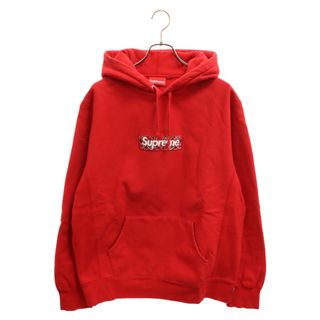 シュプリーム(Supreme)のSUPREME シュプリーム 19AW Bandana Box Logo Hooded Sweatshirt バンダナボックスロゴプルオーバースウェットパーカー レッド(パーカー)