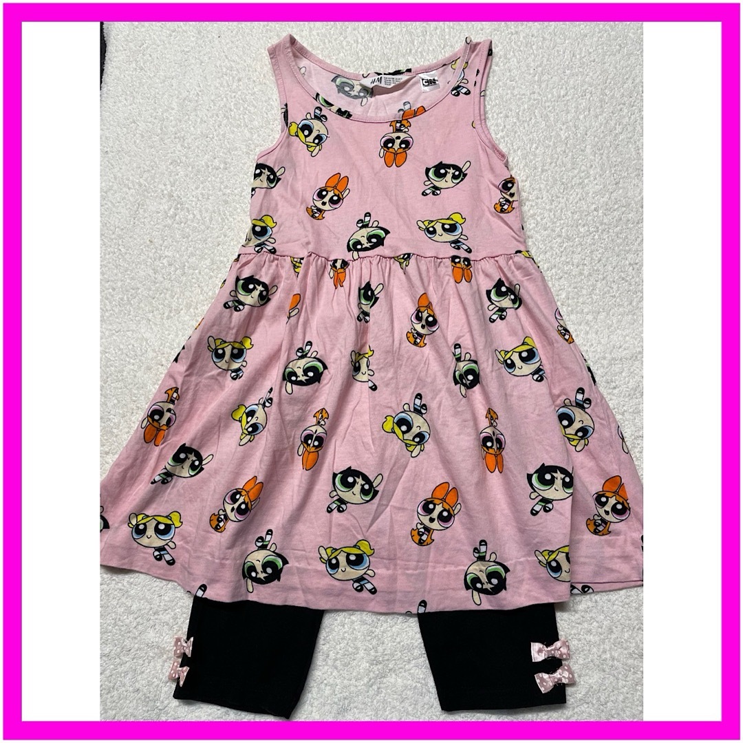 H&Mワンピース　Bee des Beeトップス　他スパッツ　130　3点　女子 キッズ/ベビー/マタニティのキッズ服女の子用(90cm~)(ワンピース)の商品写真