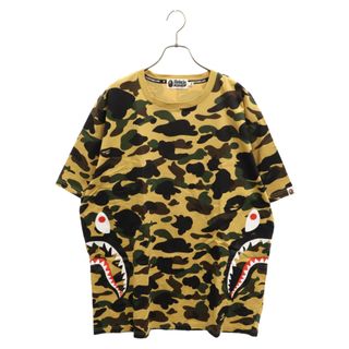 A BATHING APE - A BATHING APE アベイシングエイプ 1ST CAMO SIDE SHARK TEE ファースト カモ サイド シャーク コットン 半袖Tシャツ カーキ 001CSH801013M