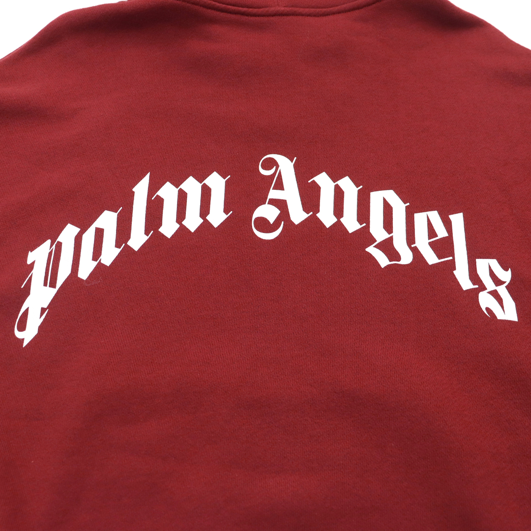 【ドンドン見直し】美品○モンクレール ジーニアス 8 Palm Angels パーム エンジェルス 2022年製 コットン100% ダブルネームワッペン付 バックロゴプリント プルオーバー パーカー/フ―ディー バーガンディー XS 伊製 正規品 メンズ メンズのトップス(パーカー)の商品写真