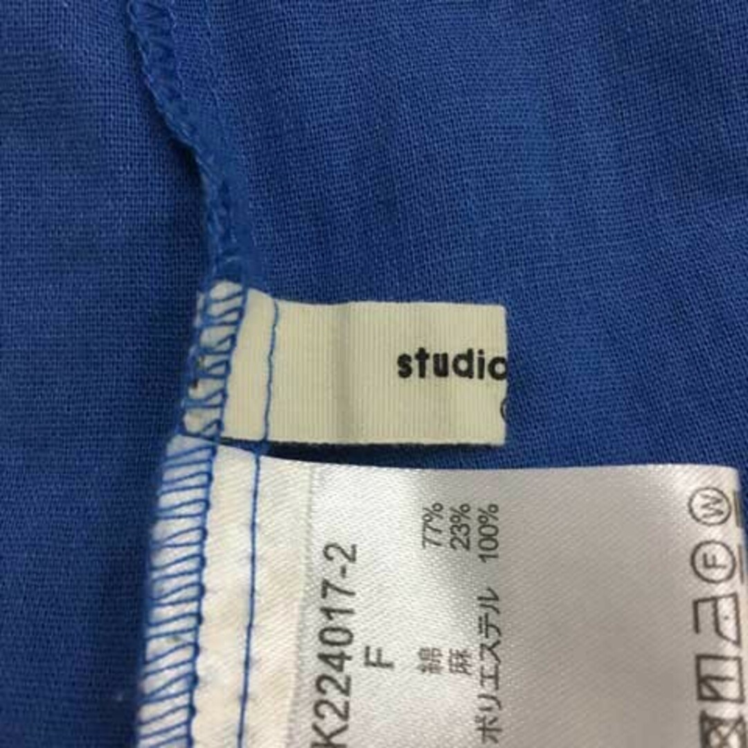 STUDIO CLIP(スタディオクリップ)のスタディオクリップ シャツ ブラウス 刺繍 リネン混 長袖 F 青 紺 レディースのレディース その他(その他)の商品写真