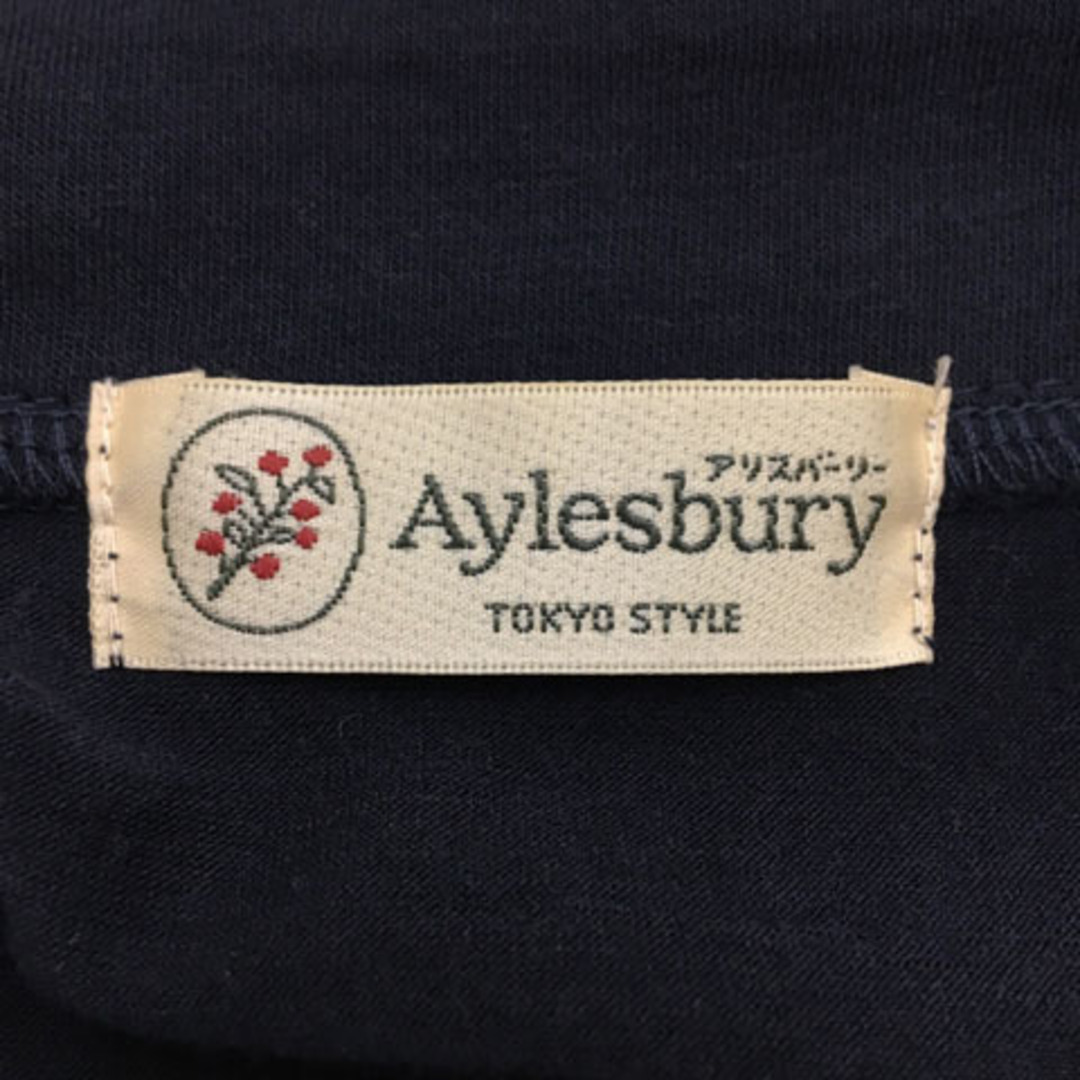 Aylesbury(アリスバーリー)のアリスバーリー ブラウス カットソー プルオーバー シフォン 長袖 L 紺 レディースのトップス(シャツ/ブラウス(長袖/七分))の商品写真