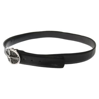 クロムハーツ(Chrome Hearts)のCHROME HEARTS クロムハーツ OVAL CROSS STRAP1.5/1.5クラシックオーバルクロスバックル レザーベルト ブラック/シルバー(ベルト)