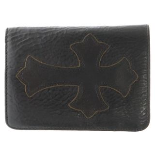 クロムハーツ(Chrome Hearts)のCHROME HEARTS クロムハーツ JOEY WALLET AFTER CRS PATCH ジョーイ レザーウォレット アフタークロスパッチ付き二つ折り財布 ブラック(折り財布)