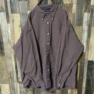 ノーティカ(NAUTICA)のノーティカ チェック 2XL ボタンダウン メンズ シャツ 古着 90s 長袖(シャツ)