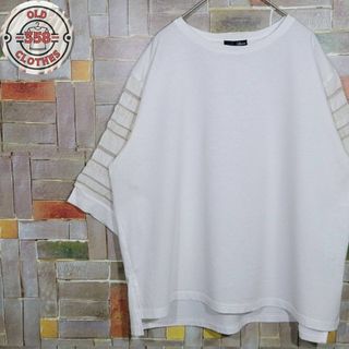 ラナン(Ranan)のラナン RANAN ひんやり！袖異素材プルオーバー オフホワイト サイズ3L(Tシャツ(半袖/袖なし))