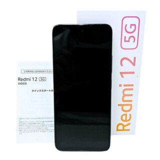 シャオミ(Xiaomi)のSIMフリー Xiaomi Redmi 12 5G 128GB ミッドナイトブラック XIG03 au 〇判定 付属品あり アンドロイド スマホ 【美品】 22404K305(スマートフォン本体)