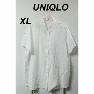 ユニクロ(UNIQLO)のプロフ必読UNIQLOレーヨン半袖シャツホワイト/高品質良品XL(シャツ/ブラウス(半袖/袖なし))