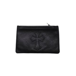 クロムハーツ(Chrome Hearts)のCHROME HEARTS クロムハーツ クロスパッチ ジッパーチェンジパース コインケース 小物入れ ブラック シルバー925 美品 中古 62514(コインケース)