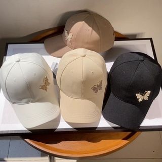 【新入荷】レディース 帽子 白 春 韓国 オルチャン 蝶々 上品 スポーティー(キャップ)