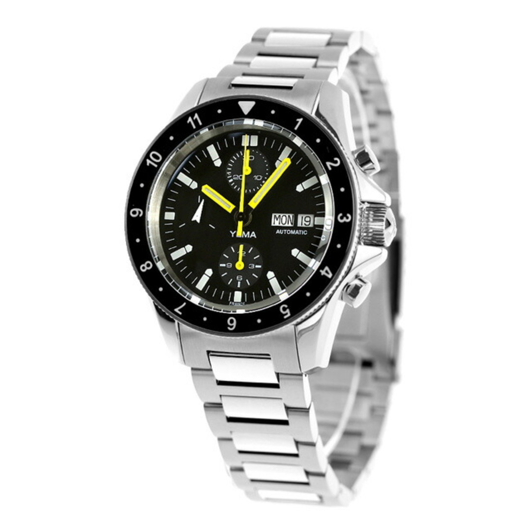 【新品】イエマ YEMA 腕時計 メンズ YNAV22CH.EN-AMS ネイビーグラフ クロノ UTC 自動巻き マットブラックxシルバー アナログ表示 メンズの時計(腕時計(アナログ))の商品写真