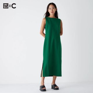 ユニクロ(UNIQLO)のUNIQLO :C クレープジャージーワンピース（ノースリーブ）(ロングワンピース/マキシワンピース)