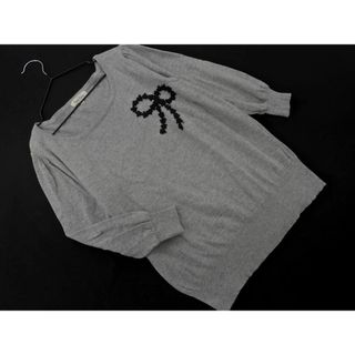 Rope' Picnic - Rope Picnic ロペピクニック リボン モチーフ ニット セーター size40/グレー ■◇ レディース