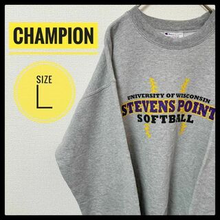 チャンピオン(Champion)の90s 古着 Champion 長袖スウェット L カレッジ ソフトボール(スウェット)