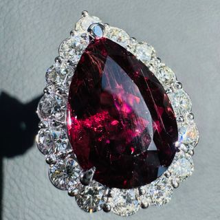 特大ルベライト☆PTルベライトリングRL:10.79ct D:2.27ct(リング(指輪))