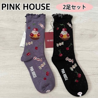 PINK HOUSE - ピンクハウス　靴下  フルーツ柄　2足　可愛い　レディース　春夏秋冬　新品