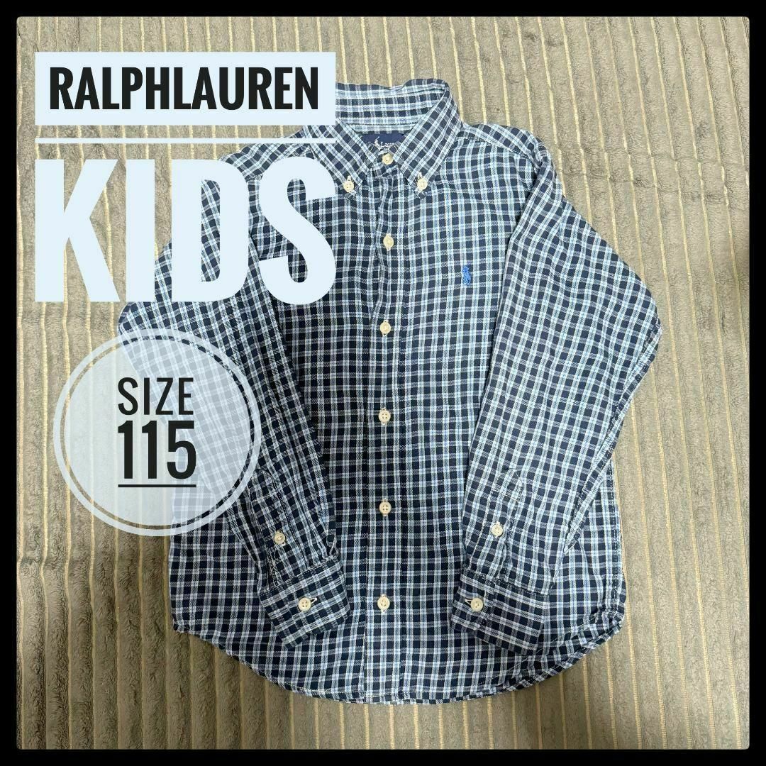 Ralph Lauren(ラルフローレン)の【キッズ】古着 RALPH LAUREN BDシャツ 115 チェック 刺繍ロゴ キッズ/ベビー/マタニティのキッズ服女の子用(90cm~)(ブラウス)の商品写真