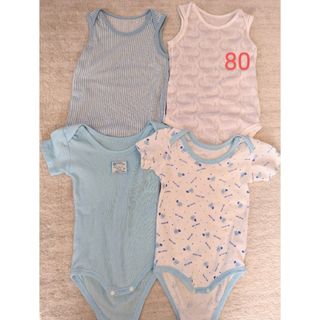 ユニクロ(UNIQLO)のベビー　肌着　ロンパース　半袖　タンクトップ　４枚セット(肌着/下着)