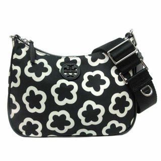 トリーバーチ(Tory Burch)の【新品】トリーバーチ バッグ ショルダーバッグ 149892 0823 001 (ブラック×アイボリー) TORY BURCH ナイロン フラワー プリント ウェブ コンバーチブル クロスボディ 斜め掛け アウトレット レディース(ショルダーバッグ)