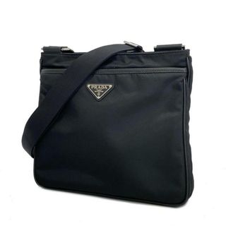 プラダ(PRADA)の【4hc3127】プラダ ショルダーバッグ/ナイロン/ブラック/シルバー金具 【中古】 レディース(ショルダーバッグ)