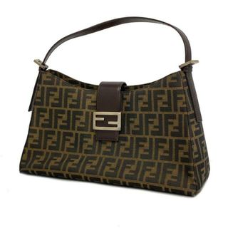 フェンディ(FENDI)の【4hc3131】フェンディ ハンドバッグ/ズッカ/ナイロンキャンバス/ブラウン/シルバー金具 【中古】 レディース(ハンドバッグ)