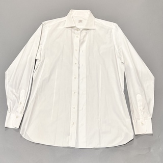 BORRIELLO ボリエッロ イタリア製 無地 長袖 ワイシャツ ホワイト メンズ ビジネス フォーマル NAPOLI(シャツ)