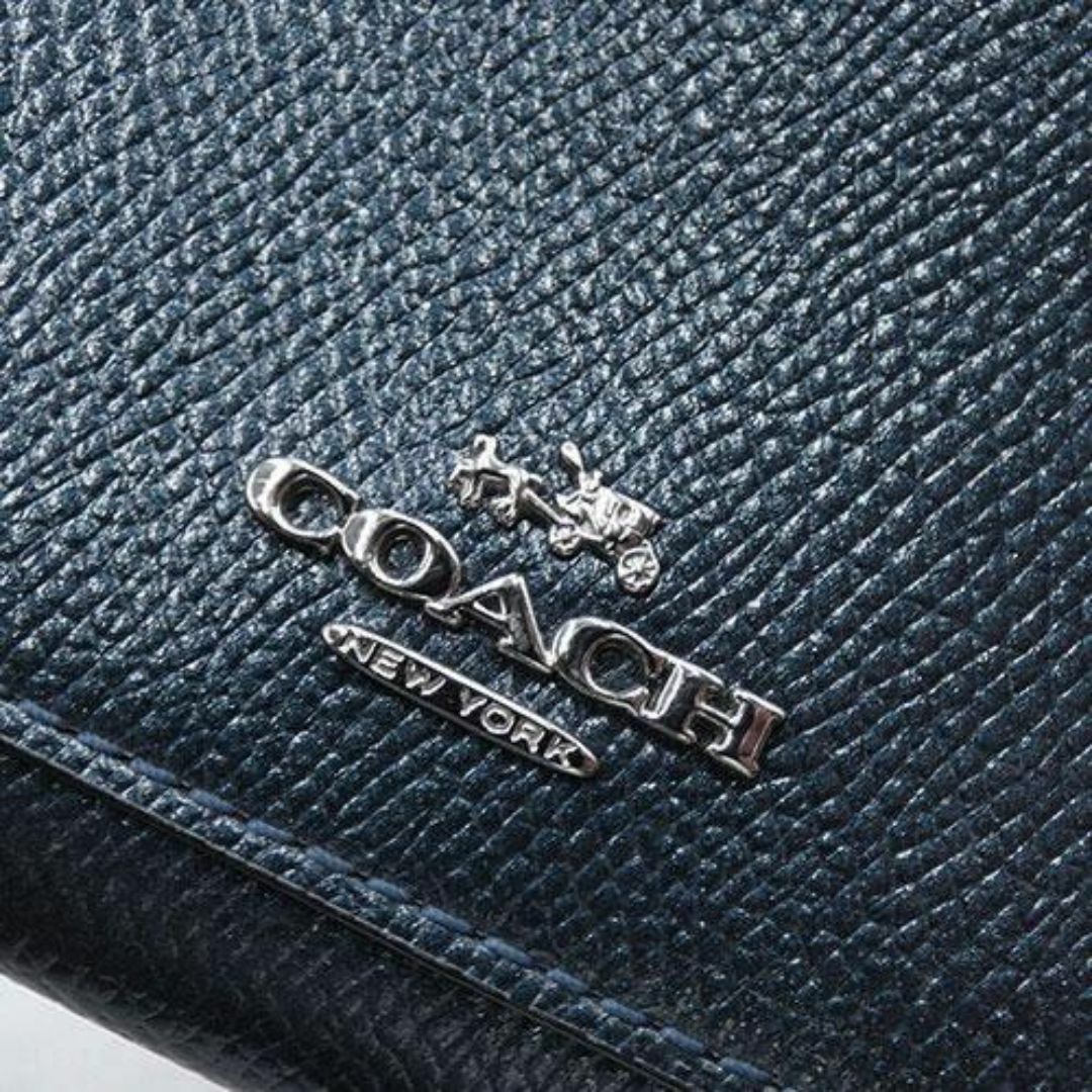 COACH(コーチ)の美品 コーチ 財布 レザー アコーディオン ジップ ウォレット 長財布 メタリックネイビー F54007 レディース OJ10358 レディースのファッション小物(財布)の商品写真