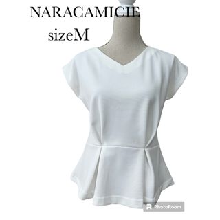 NARACAMICIE - ナラカミーチェ  ウエスト切り替えフレンチスリーブカットソー　ホワイト　白　M