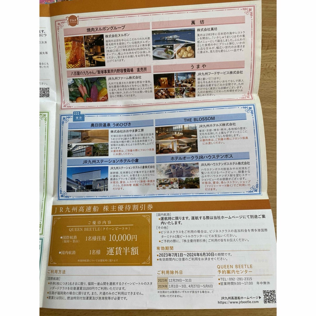 JR(ジェイアール)のJR九州グループ株主優待券 チケットの優待券/割引券(ショッピング)の商品写真