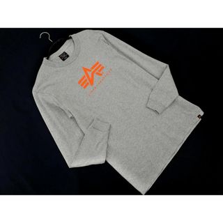 ALPHA INDUSTRIES アルファインダストリーズ ロゴ プリント カットソー sizeM/グレー ■◇ メンズ