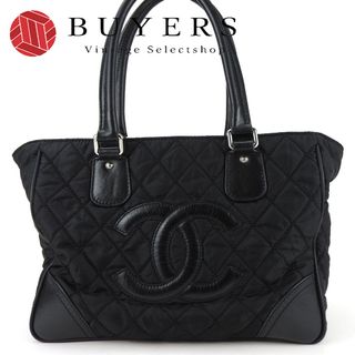 シャネル(CHANEL)の【中古】 シャネル トートバッグ パリニューヨーク ナイロン レザー ブラック シルバー金具 デカココマーク 12番台 キルティング レディース 女性 CHANEL(トートバッグ)