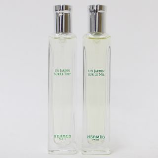 エルメス(Hermes)の【美品】HERMES エルメス 香水 オードトワレ フレグランス 15ml×2 un jardin sur le nil ナイルの庭 un Jjardin sur le toit 屋根の上の庭 ユニセックス 男女兼用 フランス製 2本セット 袋付き デパコス(ユニセックス)