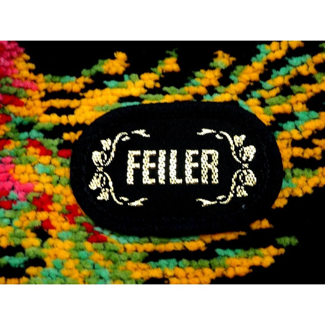 FEILER(フェイラー)のFEILER フェイラー パイル素材 花柄 巾着 ハンド バッグ 黒 ■■ レディース レディースのバッグ(ハンドバッグ)の商品写真