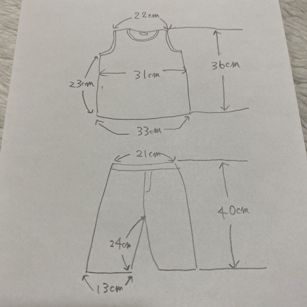 3can4on(サンカンシオン)のキッズ110 3can4on タンクトップ BeBe ハーフパンツ セットアップ キッズ/ベビー/マタニティのキッズ服男の子用(90cm~)(Tシャツ/カットソー)の商品写真