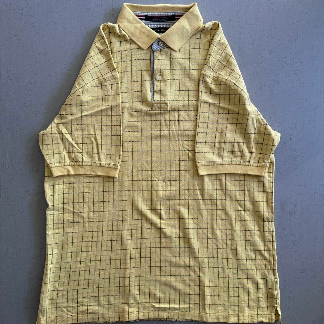TOMMY HILFIGER(トミーヒルフィガー)のトミーヒルフィガー ポロシャツ チェック 刺繍ロゴ オーバーサイズ USA古着 メンズのトップス(ポロシャツ)の商品写真