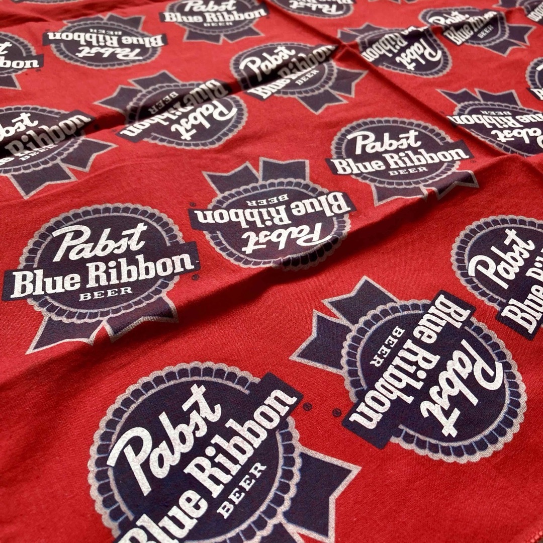 希少 Pabst Blue Ribbon パブストブルーリボン バンダナ 西浦 メンズのファッション小物(ハンカチ/ポケットチーフ)の商品写真