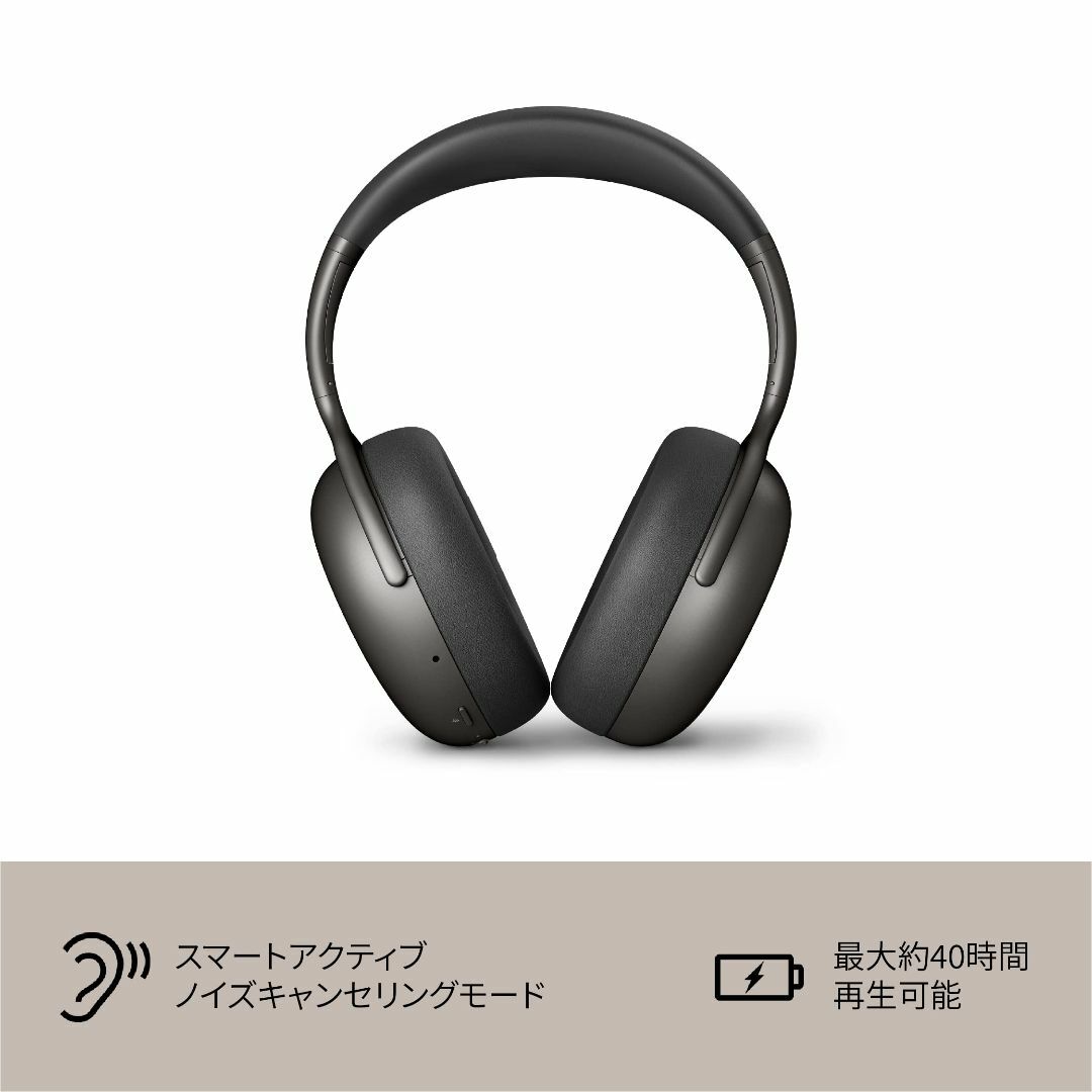 【色: チャコールグレー】KEF Mu7 ワイヤレスヘッドホン Bluetoot スマホ/家電/カメラのオーディオ機器(ヘッドフォン/イヤフォン)の商品写真