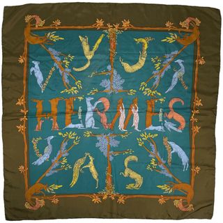 エルメス(Hermes)のエルメス カレ 90 アニマル柄 レディース 【中古】(バンダナ/スカーフ)