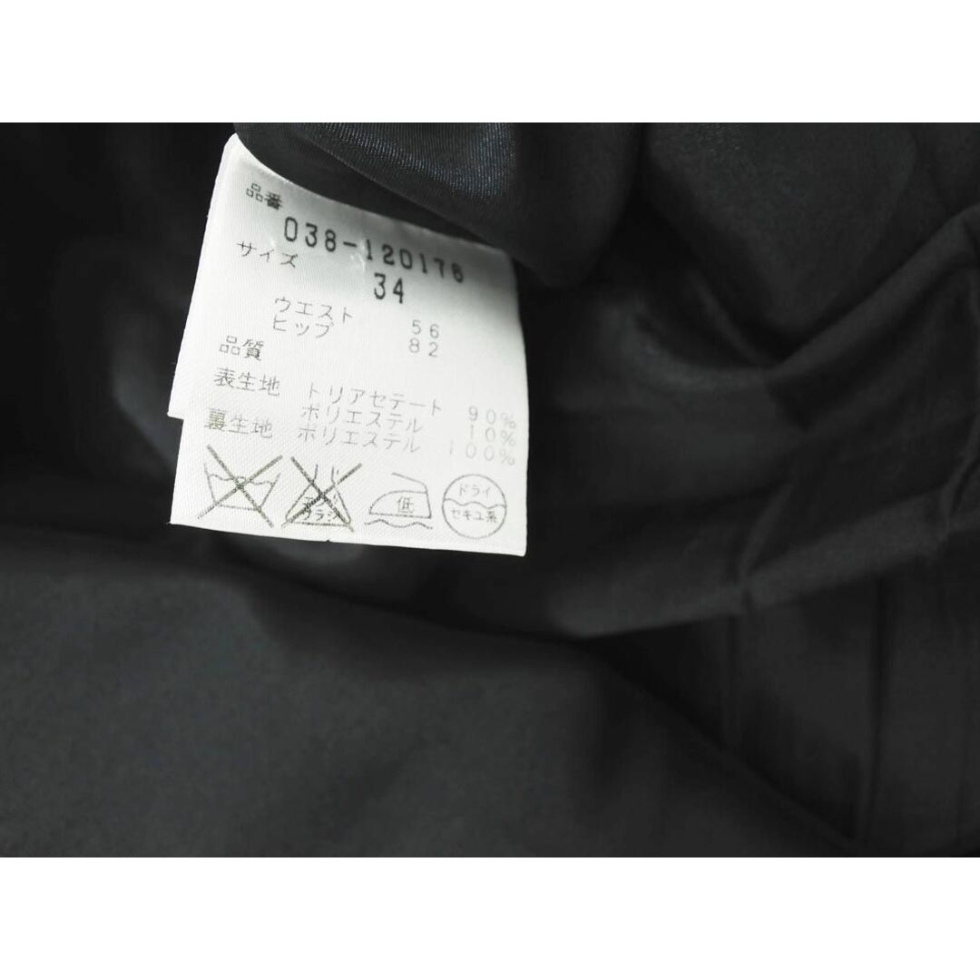 BODY DRESSING Deluxe ボディ ドレッシングデラックス サテン タック スカート size34/黒 ■■ レディース レディースのスカート(ひざ丈スカート)の商品写真