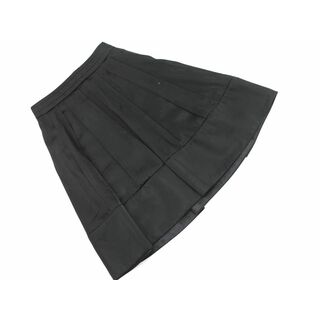 BODY DRESSING Deluxe ボディ ドレッシングデラックス サテン タック スカート size34/黒 ■■ レディース(ひざ丈スカート)