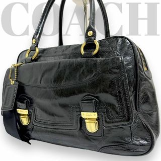 コーチ(COACH)の美品　コーチ　トートバッグ　ショルダーバッグ　ボストンバッグ　レザー　黒(トートバッグ)