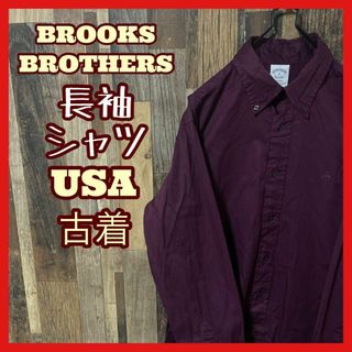 ブルックスブラザース(Brooks Brothers)のブルックスブラザーズ メンズ ボタンダウン パープル M シャツ 古着 長袖(シャツ)